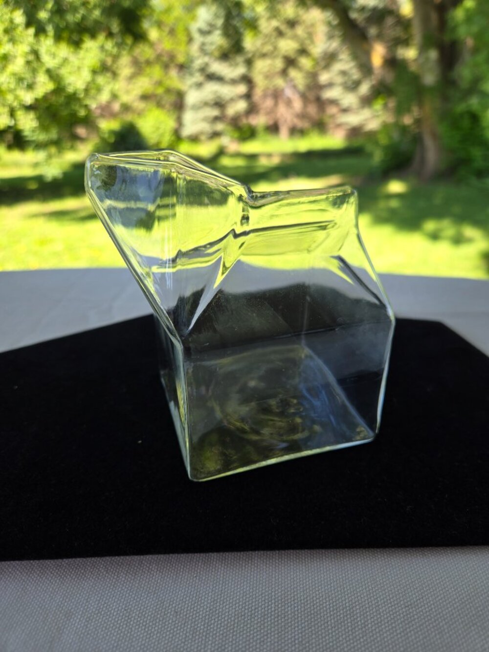Glass Milk Carton Creamer or Small Vase
